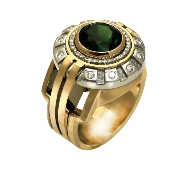 цезарь мужское кольцо с турмалином
