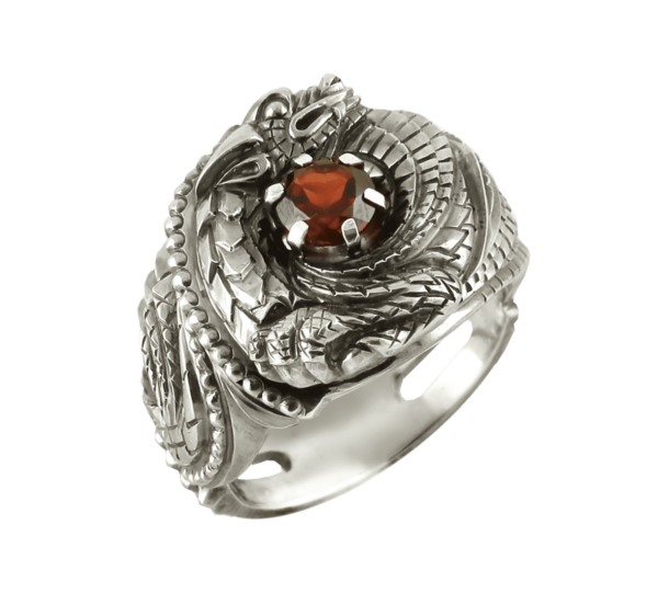 серебряное кольцо в виде дракона