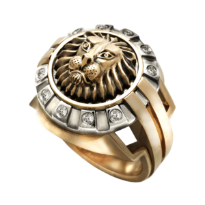 золотое кольцо с головой льва