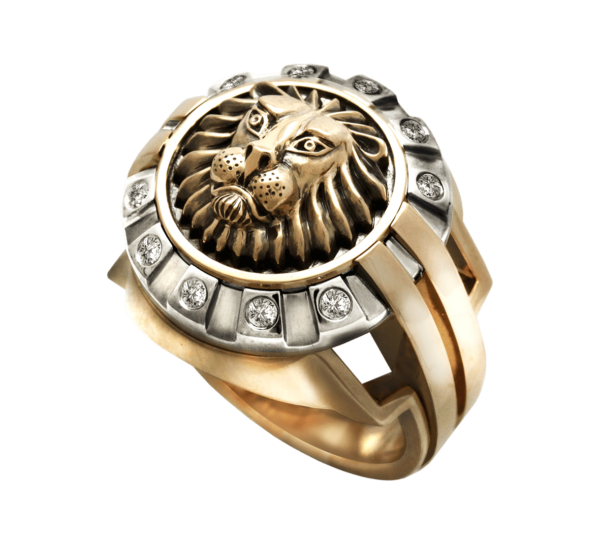 золотое кольцо с головой льва