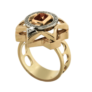 мужское золотое кольцо марс