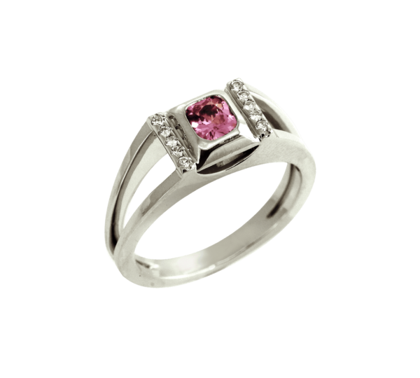 кольцо с розовой шпинелью