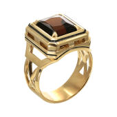золотое кольцо с коричневым турмалином